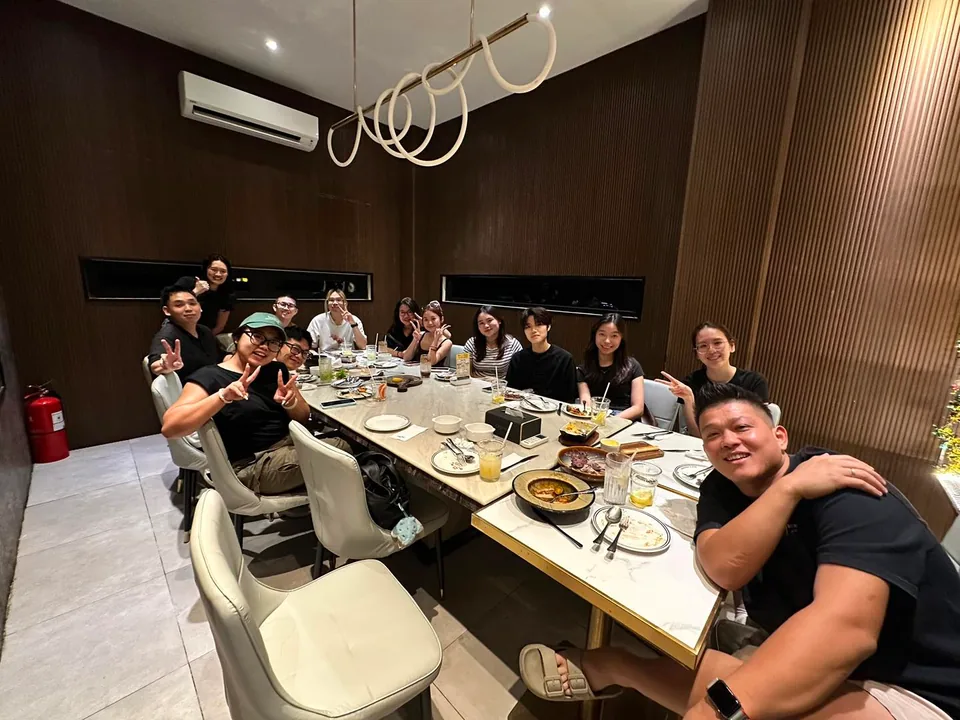 A family gathering in the private room